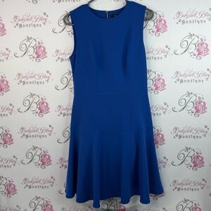 Judith and Charles dress flowy zip up back Chic Blue Sleeveless Midi Dress
